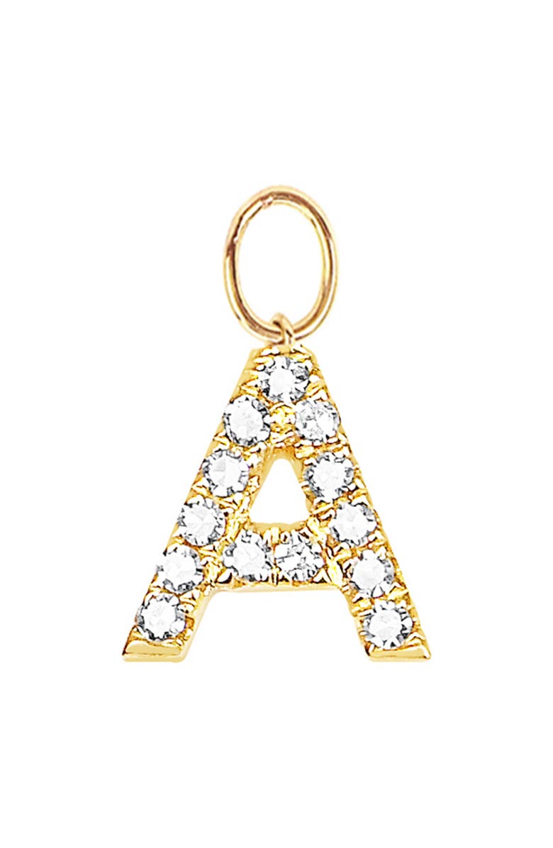 EF Collection Diamond Initial Huggie Charm, Main, color, 