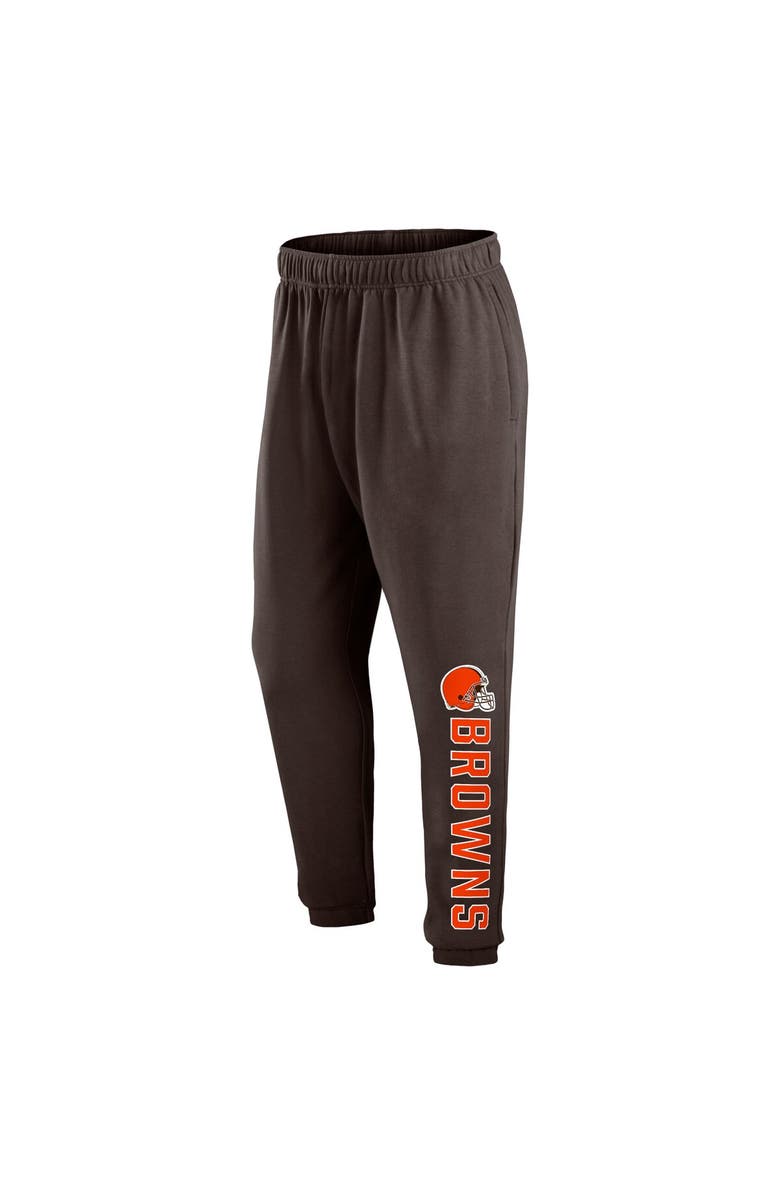 FANATICS Men's Fanatics Branded Brown Cleveland Browns Chop Block Fleece Sweatpants, Alternate, color, 