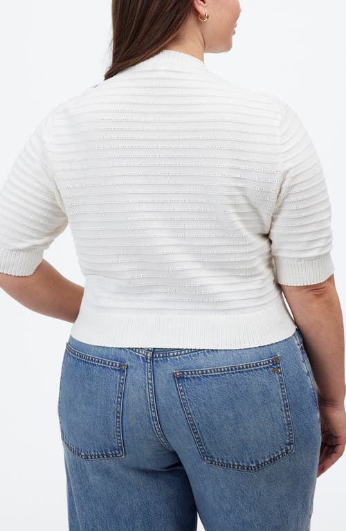 Madewell Textural Stitch Cotton Sweater In Ivory