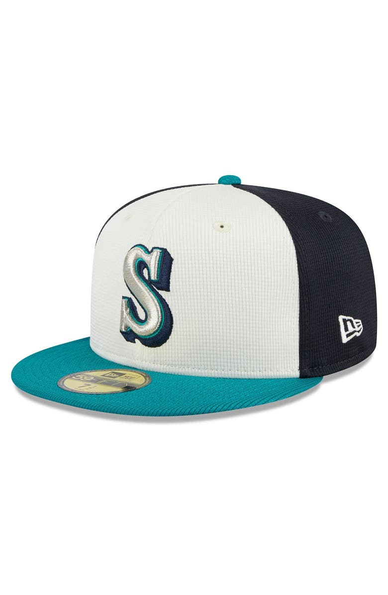 New Era Men's New Era  Cream Seattle Mariners 2024 Batting Practice 59FIFTY Fitted Hat, Main, color, 
