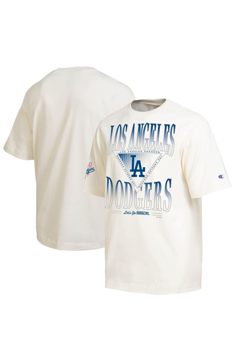 Champion Men's Champion Cream Los Angeles Dodgers Traditions Two Locations T-Shirt, Main, color, Cream