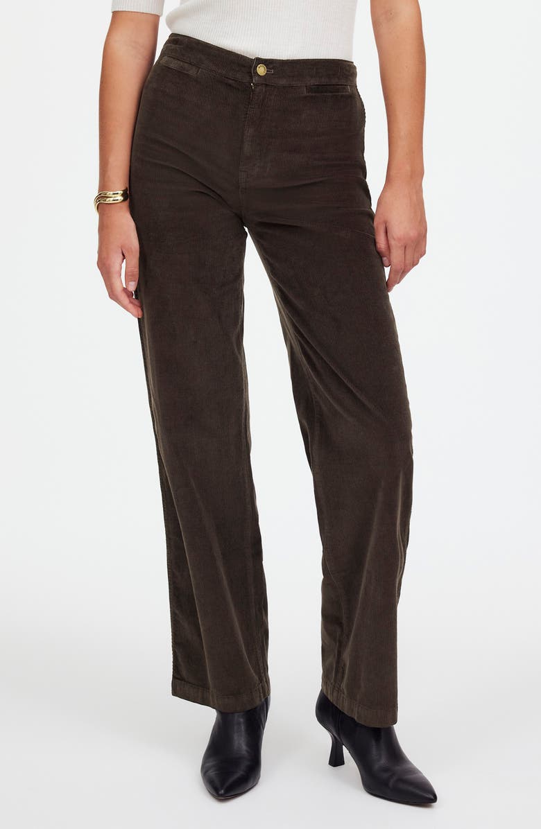 Madewell The Emmett Wide Leg Full Length Corduroy Pants: Welt Pocket Edition, Main, color, Dark Carob