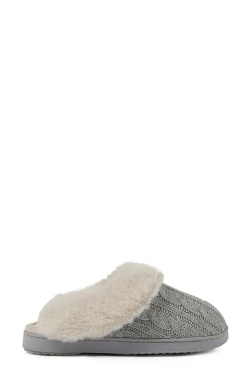 Floopi Faux Fur Trim Scuff Slipper In Gray