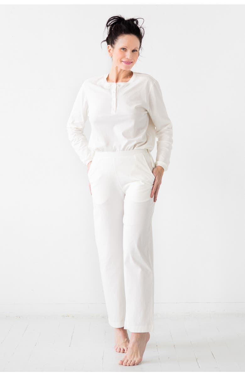 SALUA Straight Leg Pants in Pima Cotton, Alternate, color, Soft White