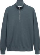 MANGO Half Zip Piqué Sweater