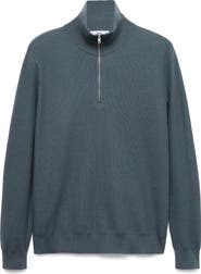 MANGO Half Zip Piqué Sweater
