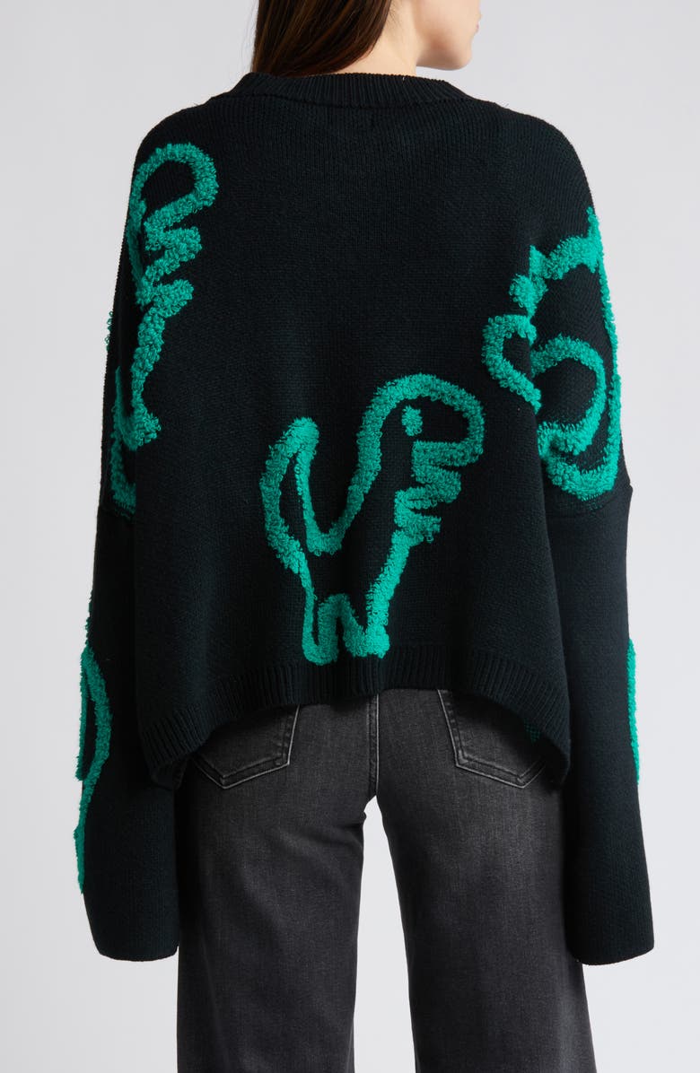 Dressed in Lala Rawr T-Rex Jacquard Cardigan, Alternate, color, Black