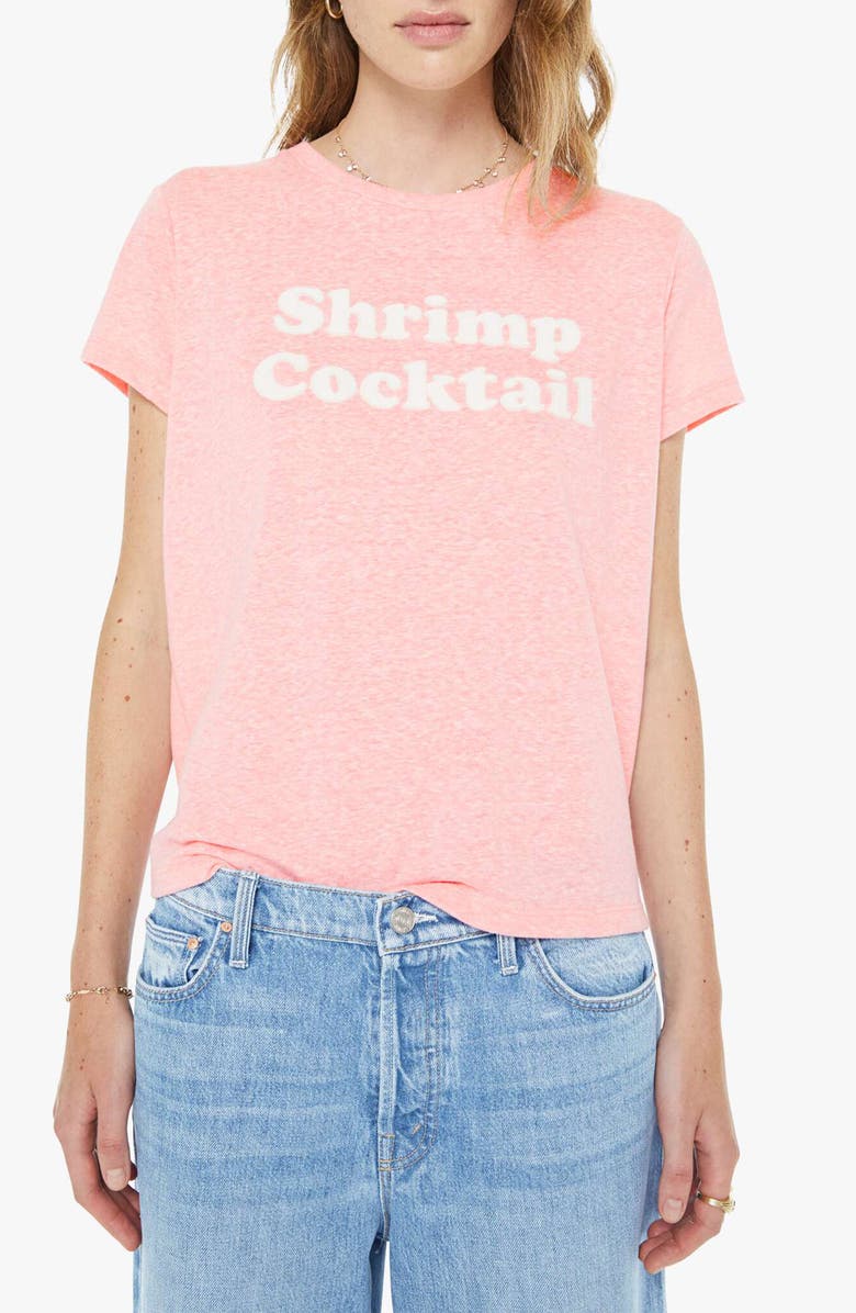 MOTHER The Boxy Goodie Goodie Appliqué Better Luck Graphic T-Shirt, Main, color, Shrimp Cocktail