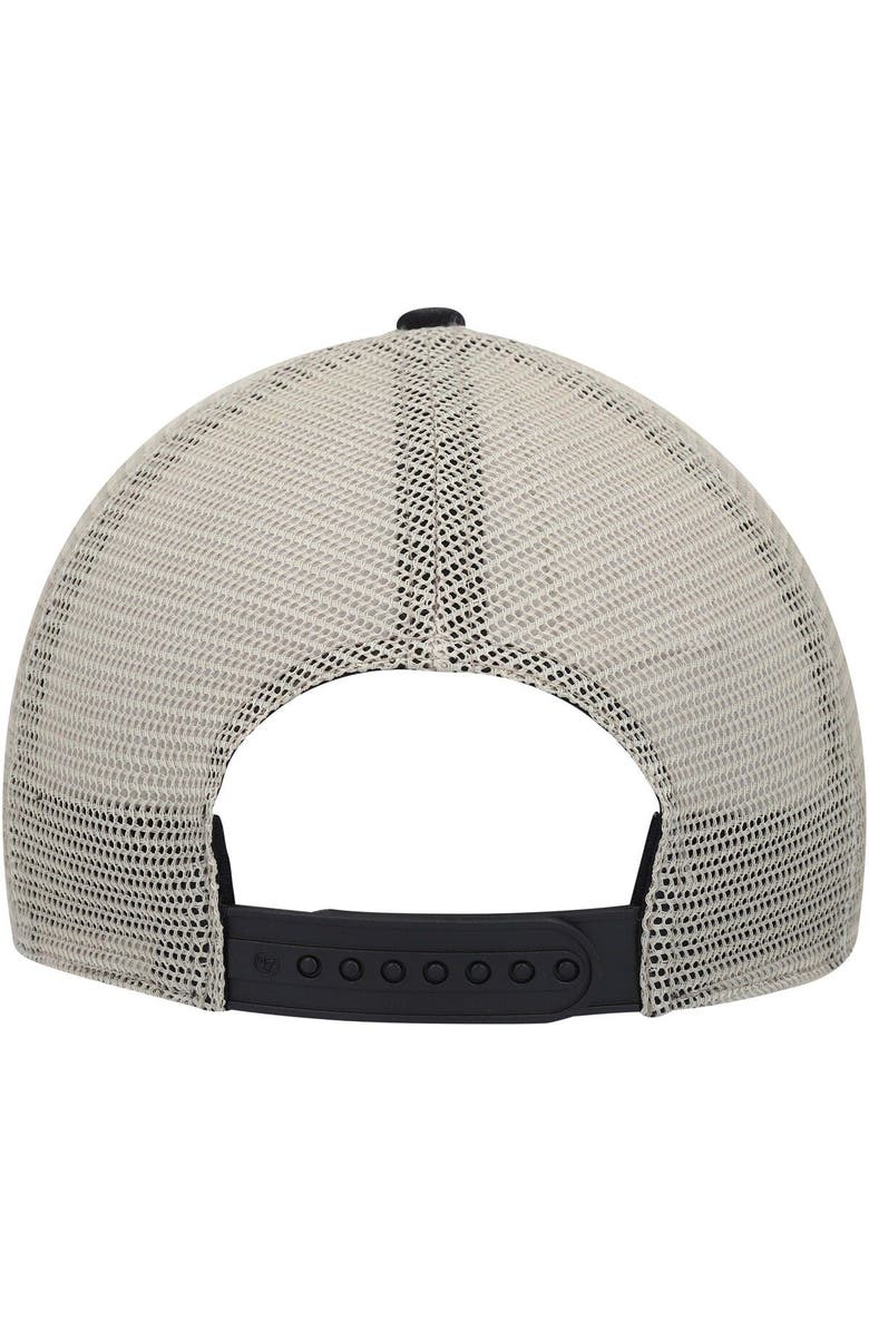 '47 Men's '47 Black/Natural Iowa Hawkeyes Four Stroke Clean Up Trucker Snapback Hat, Alternate, color, Black