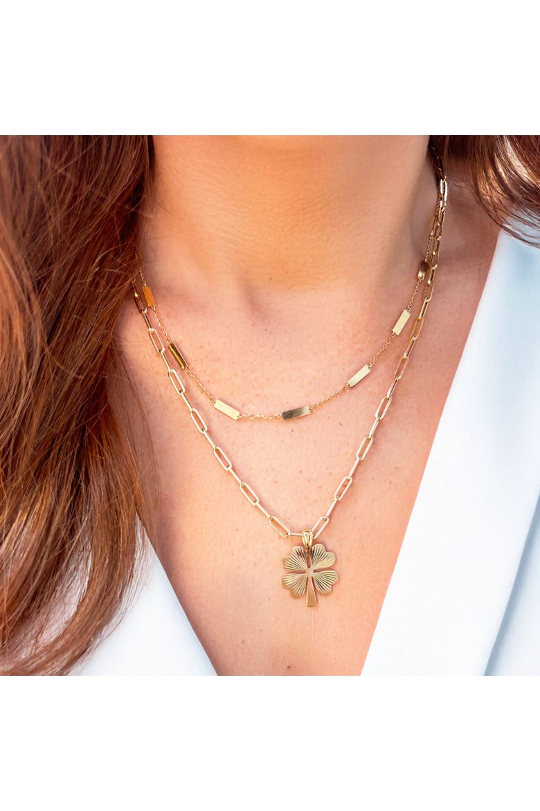 Large Paperclip Link Chain Necklace, Alternate, color, Yellow Gold