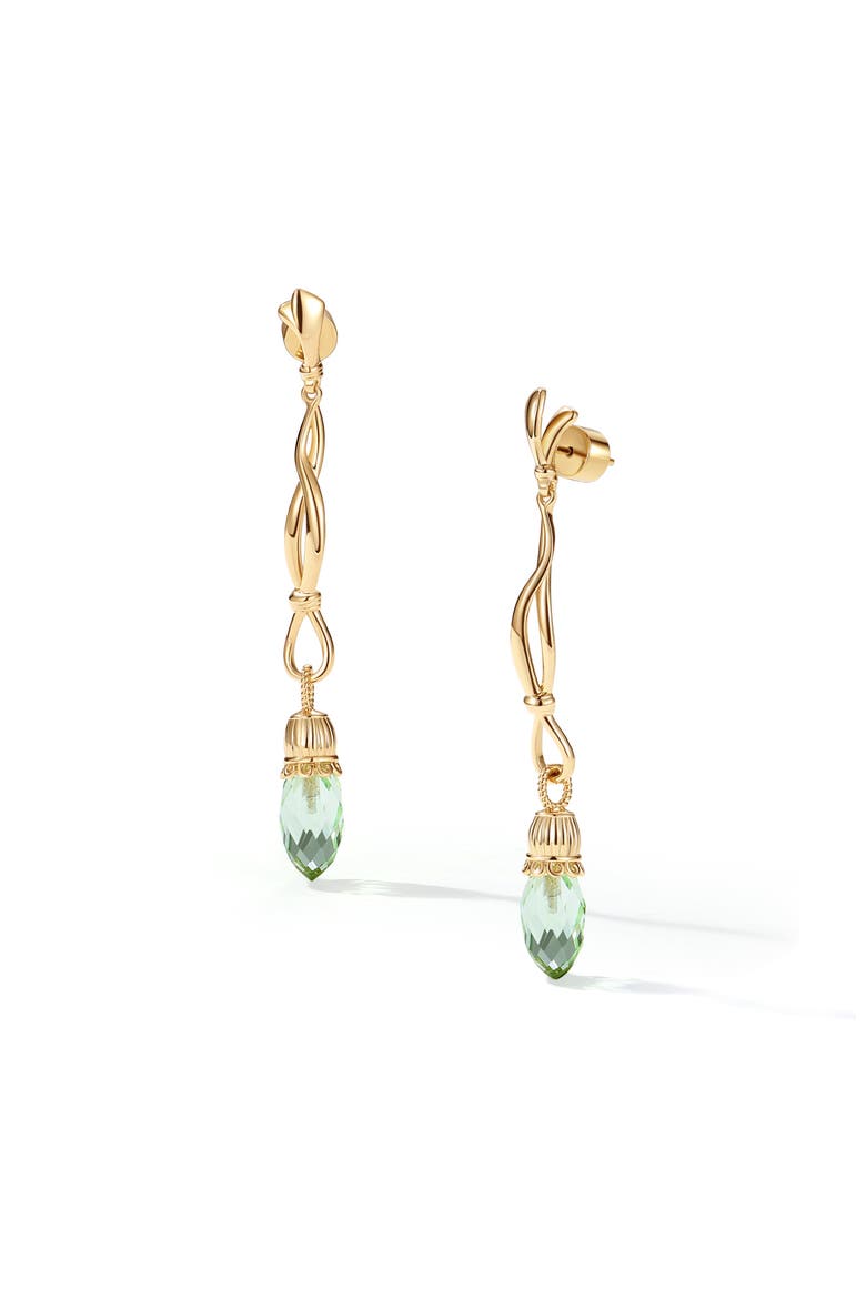 Nut Fairy Dangle Earrings, Main, color, Green & Gold
