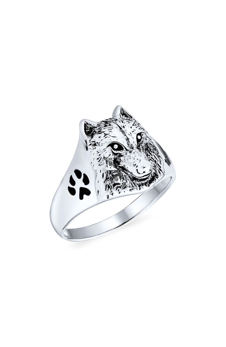 BLING JEWELRY Men's Animal Hunter Statement Ring, Alternate, color, Silver