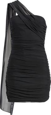 Jump Apparel Ruched Drape One-Shoulder Minidress