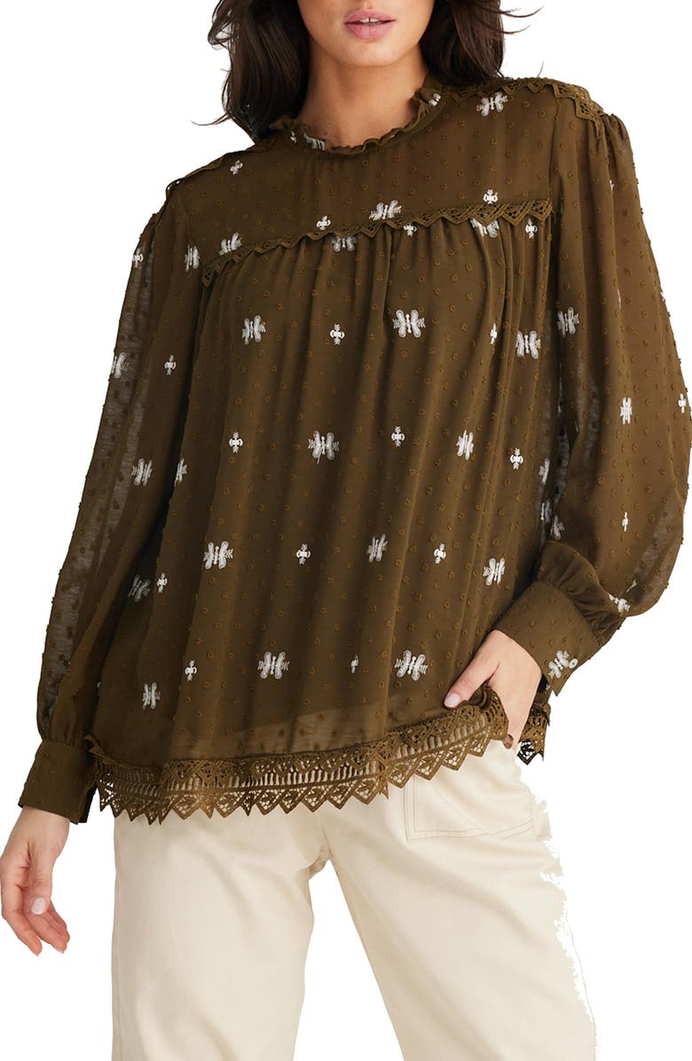 Talisman the Label Ellidy Embroidery Long Sleeve Shirt, Main, color, 