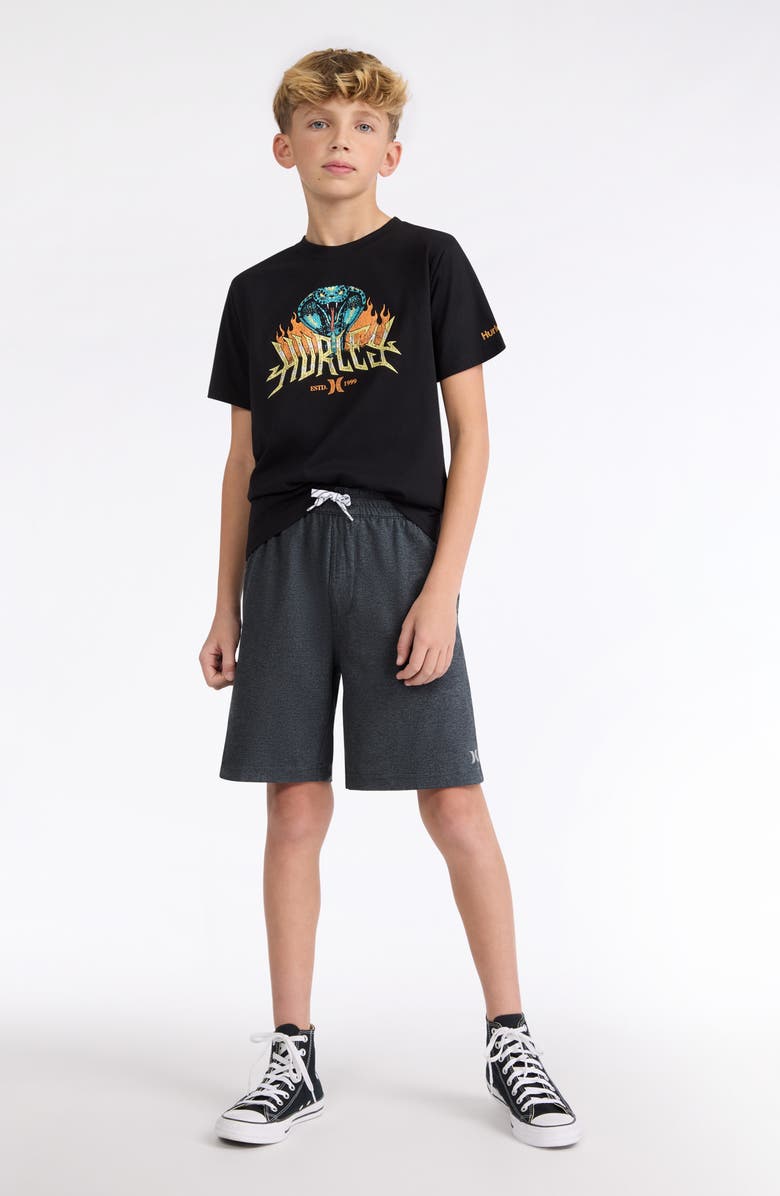 Hurley Kids' H2O-Dri Sunset Knit Shorts, Alternate, color, Black Heather