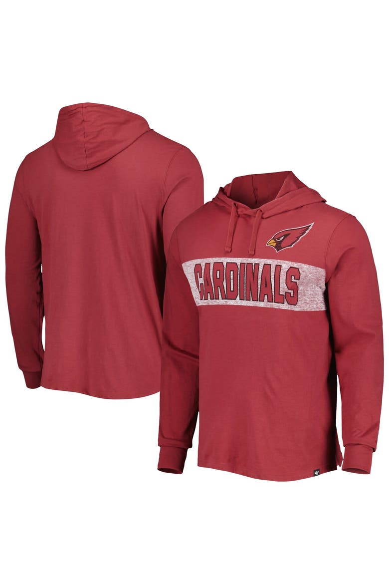 Men's '47 Cardinal Arizona Cardinals Field Franklin Hooded Long Sleeve T-Shirt, Alternate, color, Cardinal