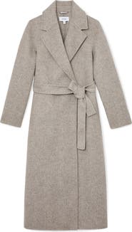 Reiss Daia Herringbone Wool Blend Wrap Coat