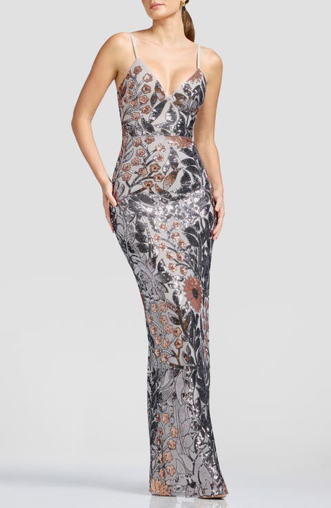 Cammie Sequin Floral Gown