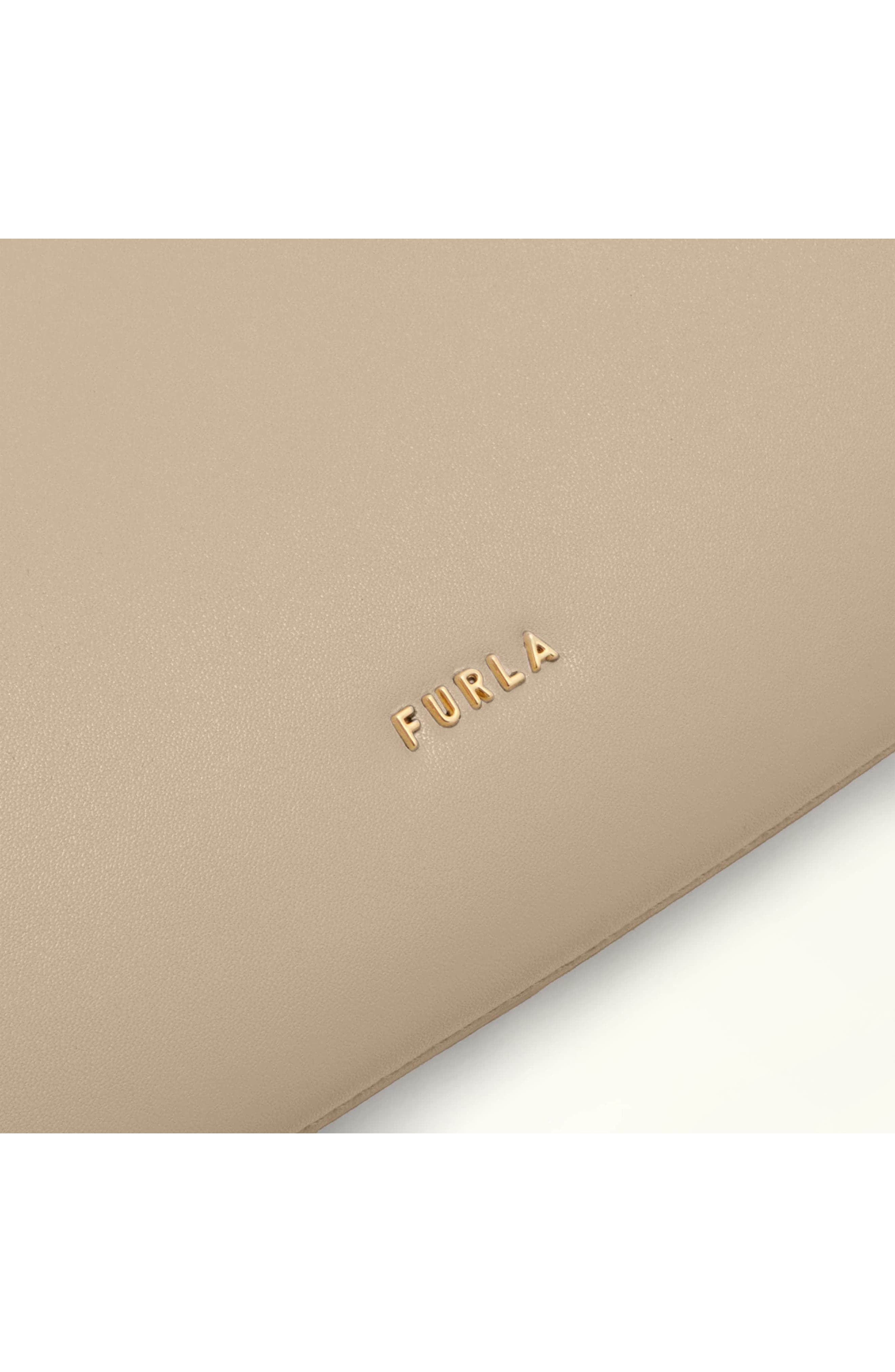 Furla Febe Leather Shoulder Bag, Alternate, color, Taupe