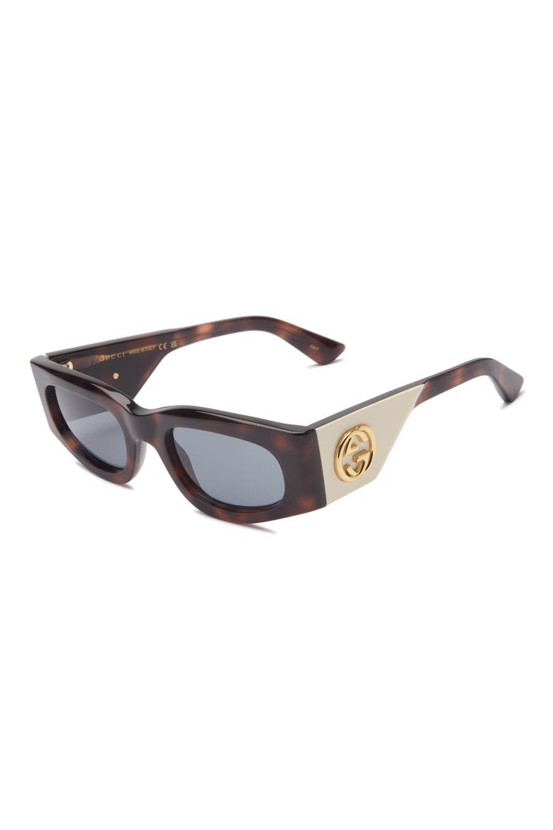 51mm Rectangle Sunglasses, Alternate, color, HAVANA HAVANA GREY