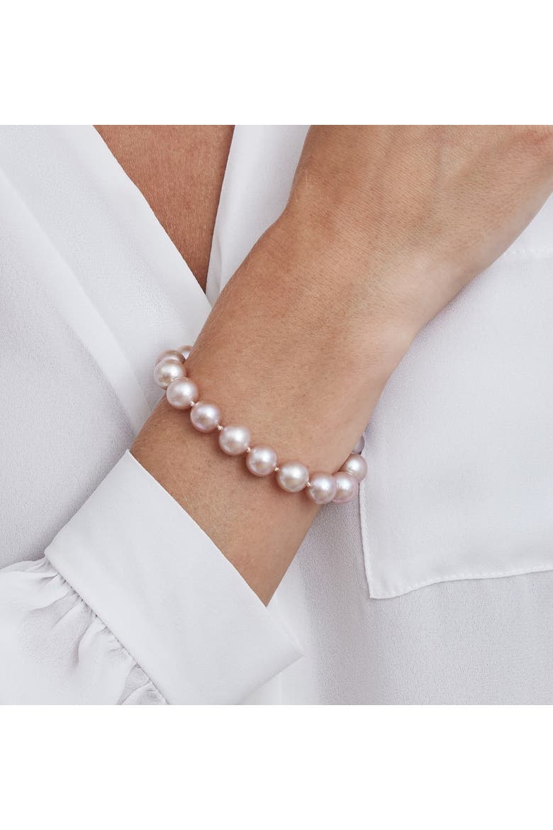 9.5-10.5mm Pink Freshwater Pearl Bracelet - Premier AAAA Quality, Alternate, color, White Gold Clasp