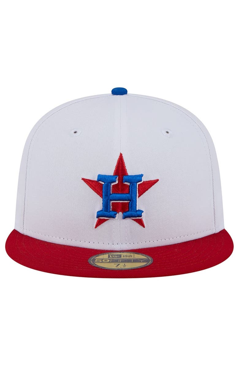 New Era Men's New Era White/Red Houston Astros Undervisor 59FIFTY Fitted Hat, Alternate, color, 