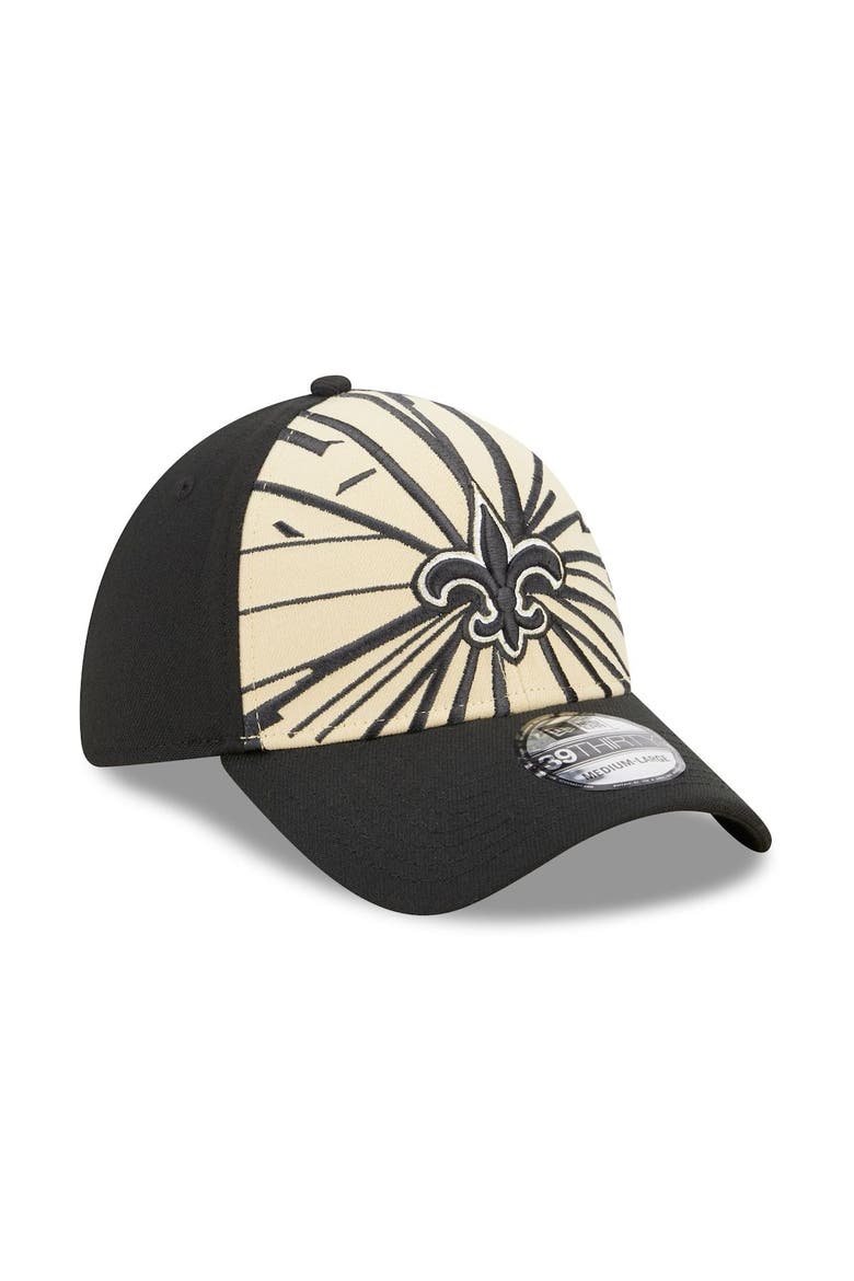 Men's New Era Gold/Black New Orleans Saints Shattered 39THIRTY Flex Hat, Alternate, color, Gold