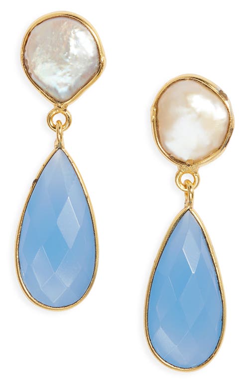 Ki-ele Althea Gem And Pearl Studs In Gold