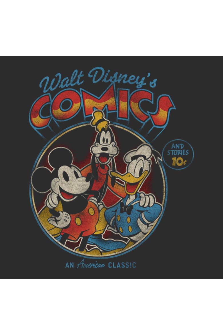 Men's Mickey & Friends An American Classic Trio  Graphic T-Shirt, Alternate, color, Black