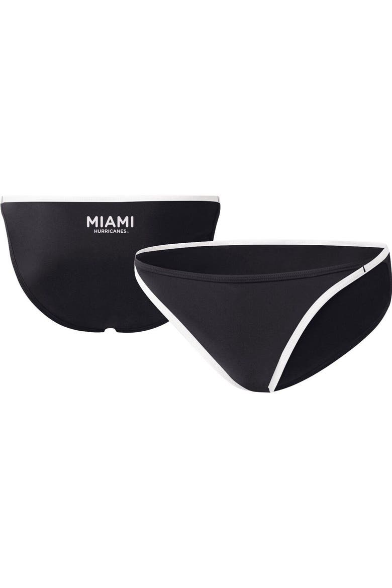 Women's G-III 4Her by Carl Banks Black Miami Hurricanes Play Action Bikini Bottoms, Main, color, Black