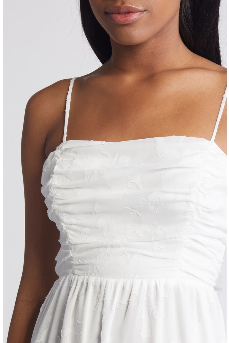 Jacquard Bow Back Cutout Maxi Dress, Alternate, color, WHITE