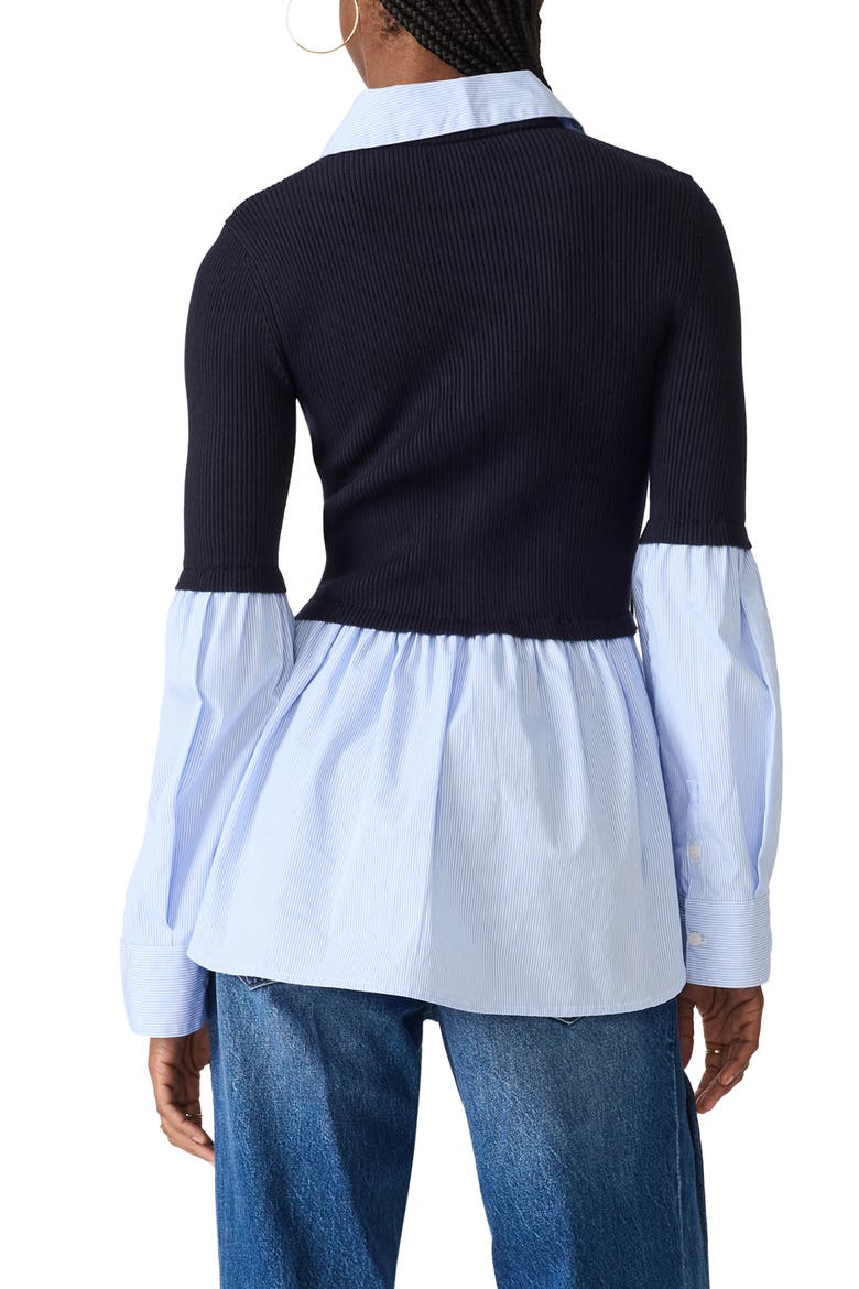 Lenny Mixed Media Sweater, Alternate, color, MIDNIGHT