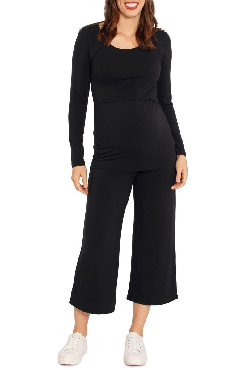 Angel Maternity Crop Wide Leg Maternity Pants, Main, color, 