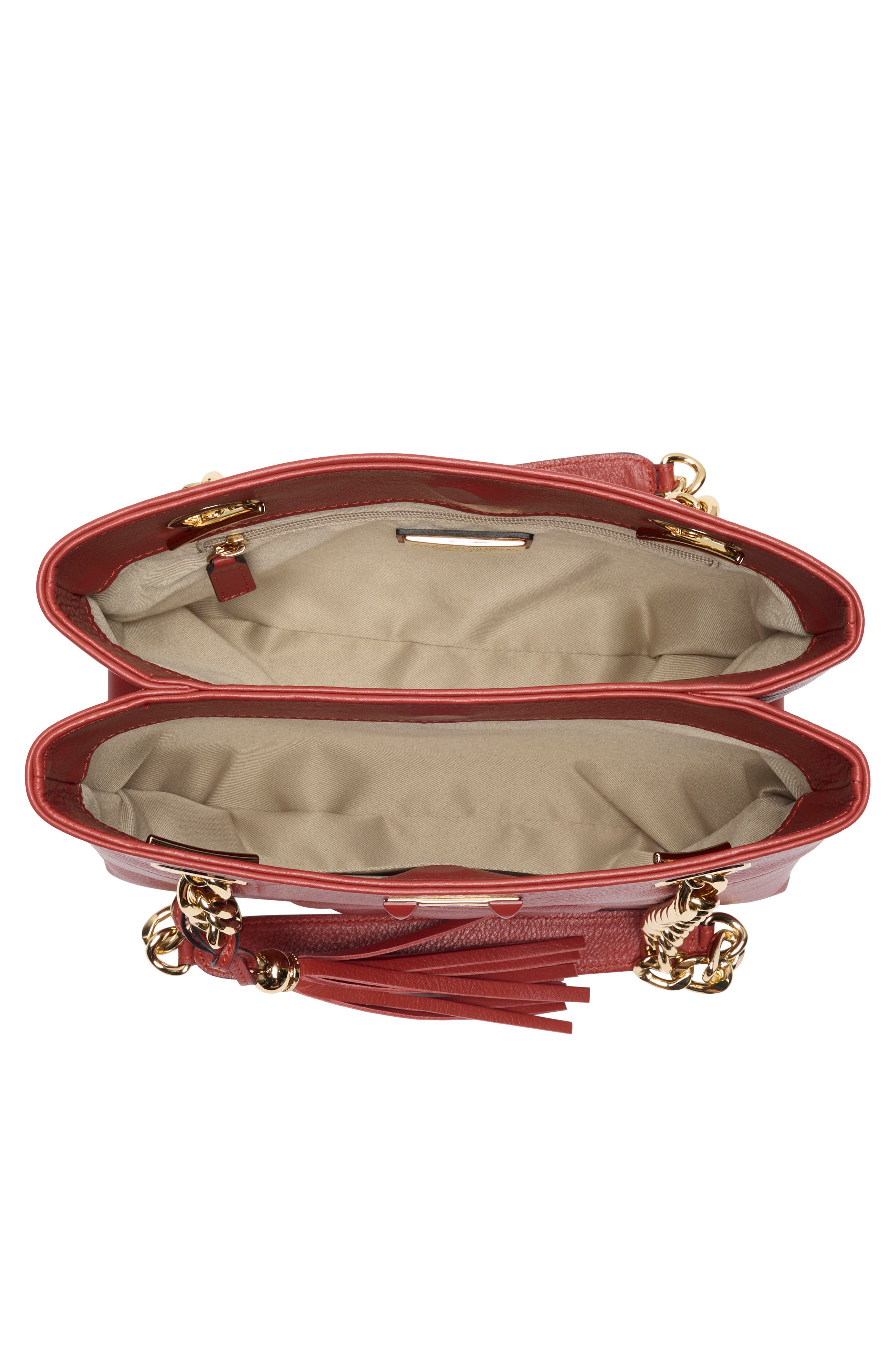 VALENTINO BY MARIO VALENTINO Kali Leather Signature Tote Bag, Alternate, color, Rust