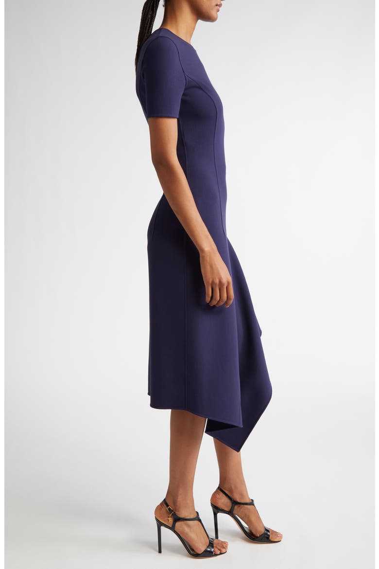 Handkerchief Hem Stretch Wool Dress, Alternate, color, MARITIME