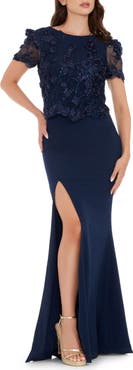 Dress the Population Ramona Embellished Side Slit Gown
