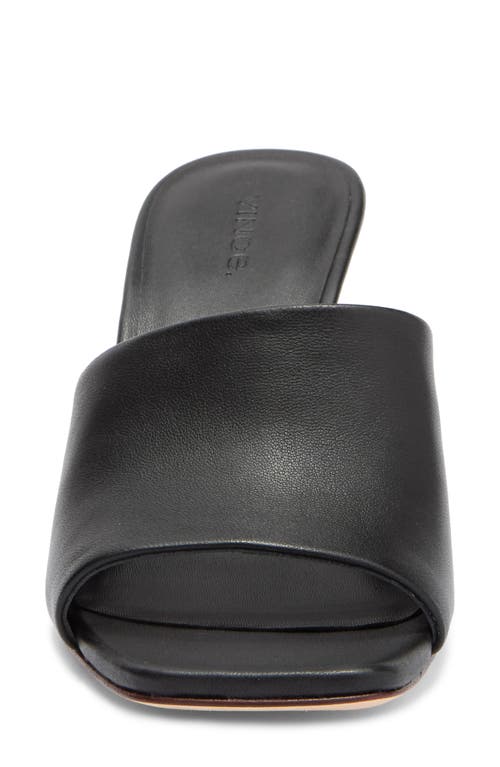 Vince Pia Womens Leather Slide Wedge Sandals In Black