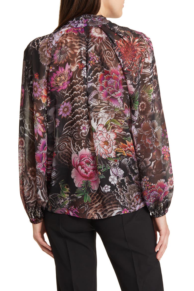 Robin Tiger Print Chiffon Top, Alternate, color, BLACK MULTI