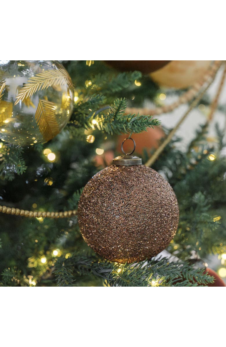 CG Hunter 4 inch Beaded Antique Bronze Glass Ornament, Alternate, color, 