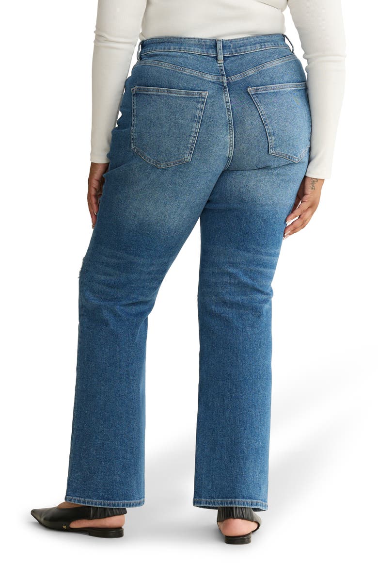 WARP+WEFT ASE High Waist Ripped Straight Leg Jeans, Alternate, color, Dust It Off