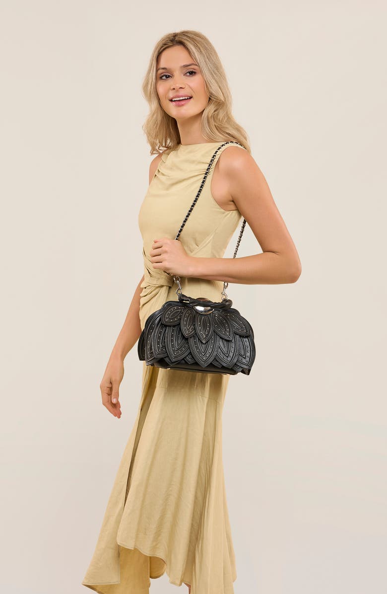 AIMEE Petal Top Handle Bag, Alternate, color, Black Studded