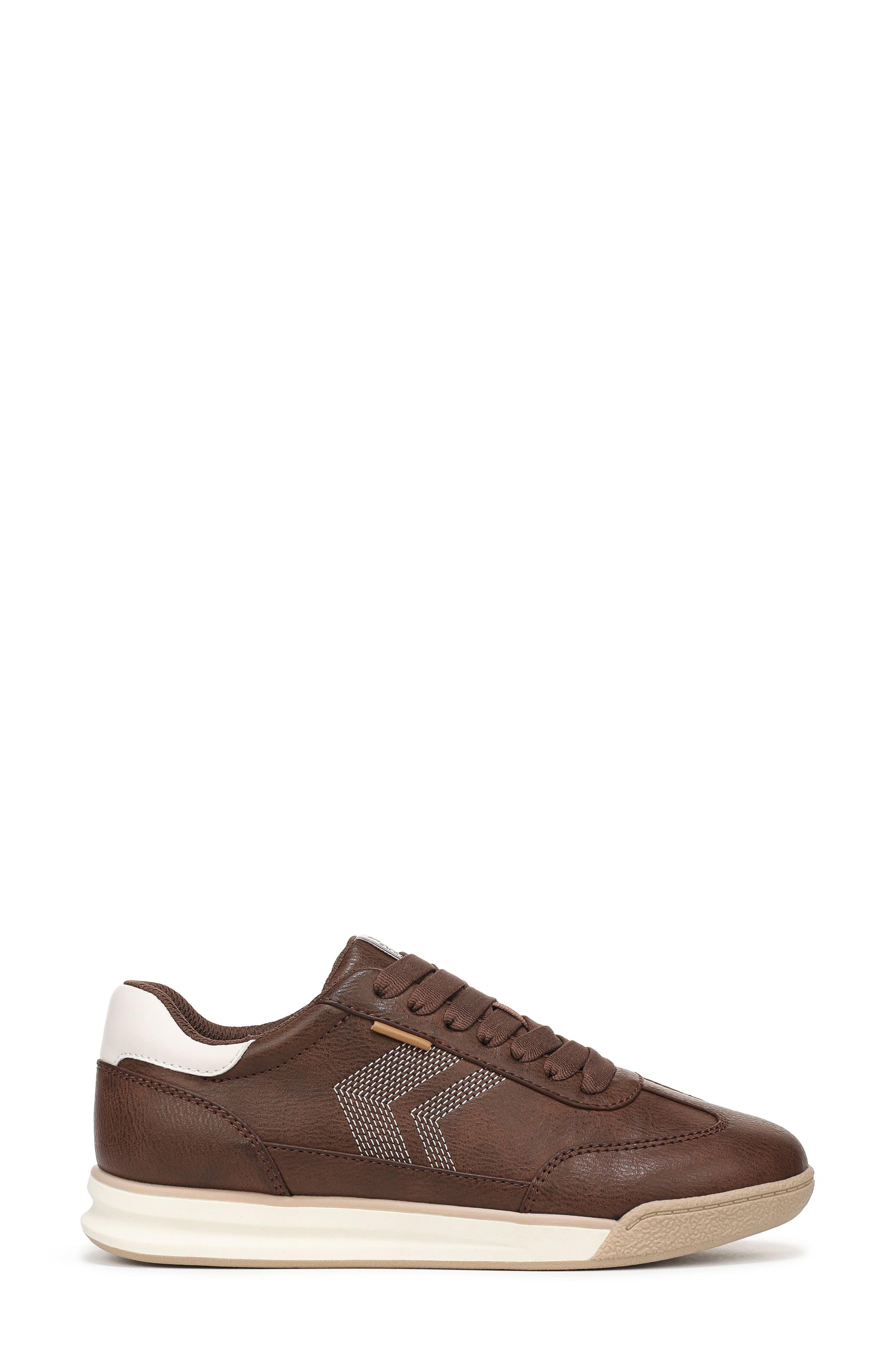 Throw Back Retro Sneaker, Alternate, color, WALNUT BROWN FAUX LEATHER