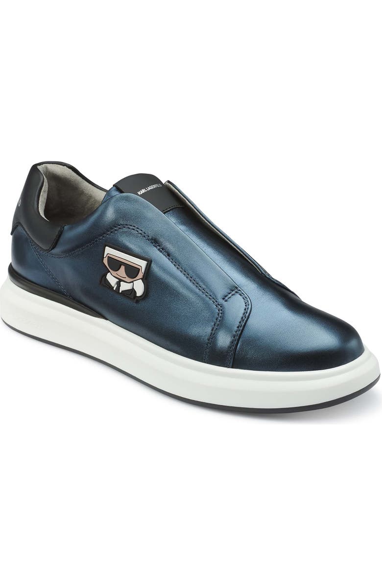 KARL LAGERFELD PARIS Flat Head Karl Laceless Sneaker, Main, color,