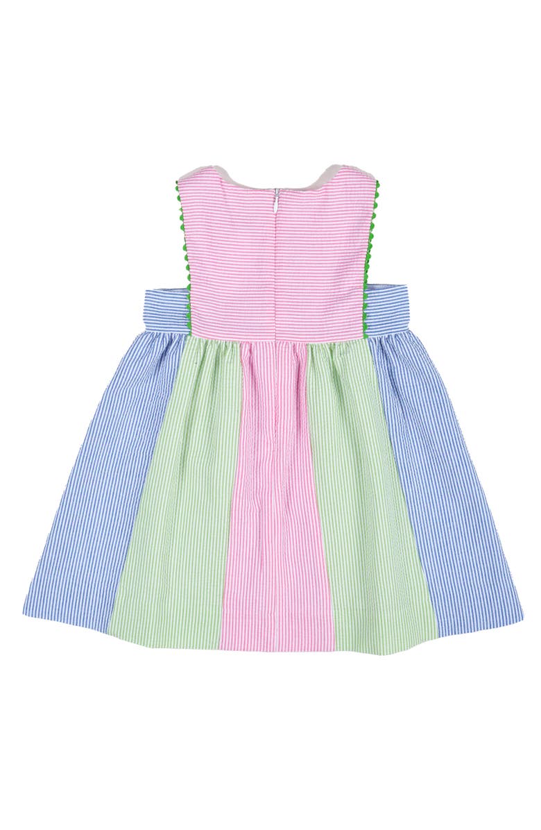 Florence Eiseman Stripe Seersucker Dress With Flowers, Alternate, color, Multicolor