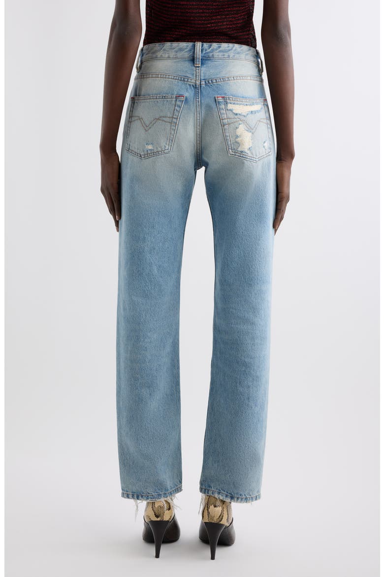 Daya Raw Hem High Waist Straight Leg Jeans, Alternate, color, VINTAGE BLUE