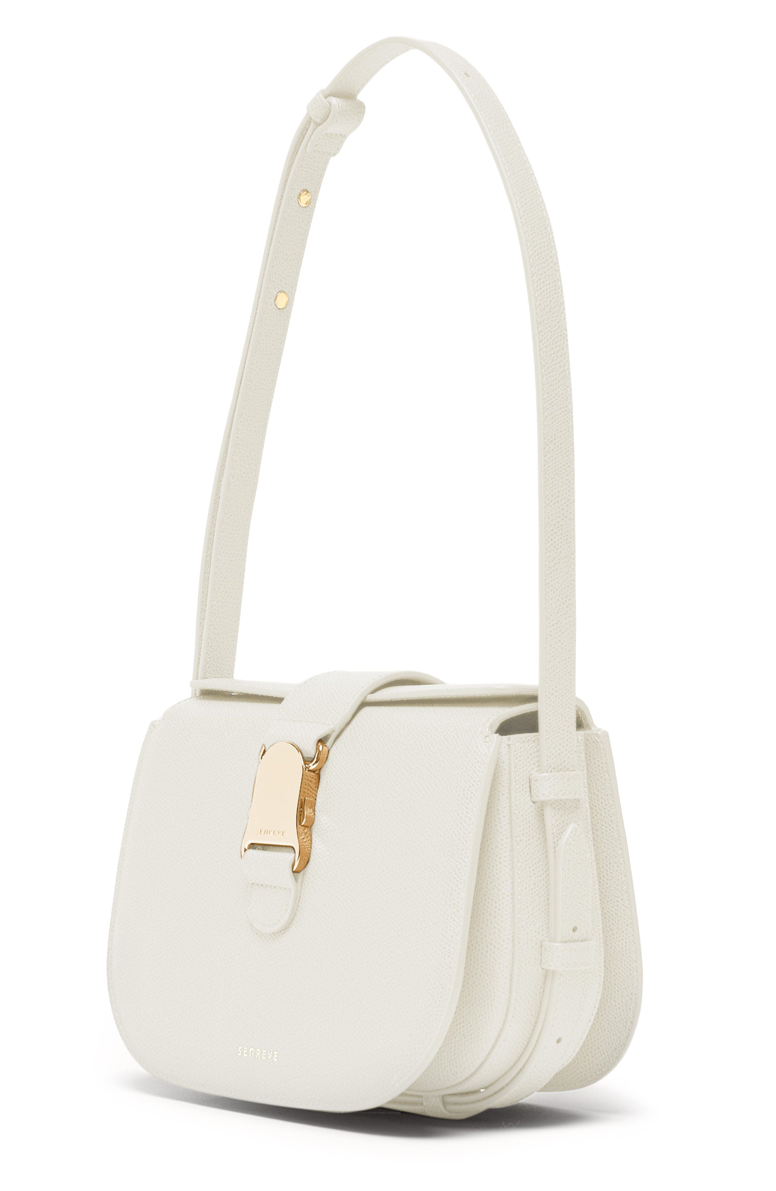 Cadence Crossbody Pebbled Leather Handbag, Alternate, color, Cream