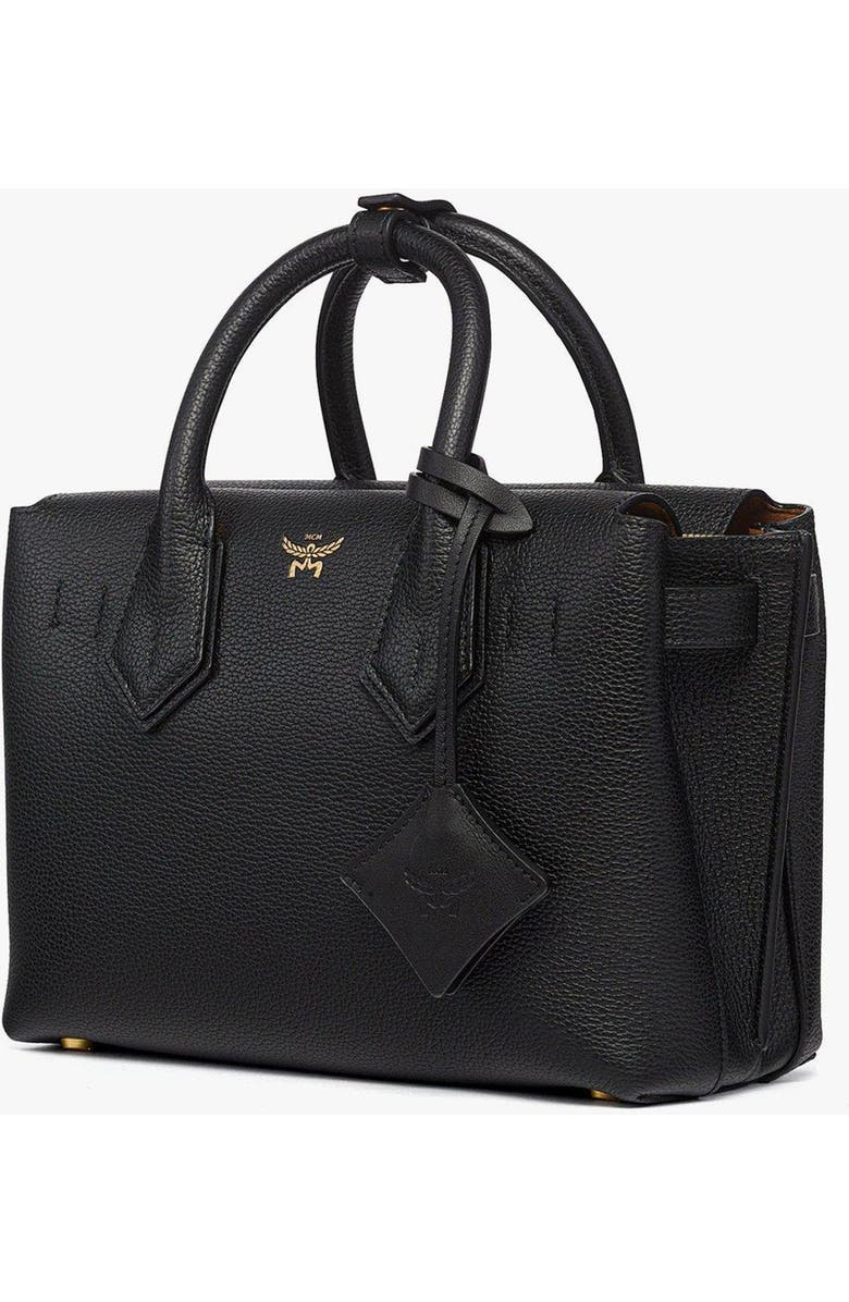 MCM Small Milla Tote in Spanish Embossed Leather, Alternate, color, Black