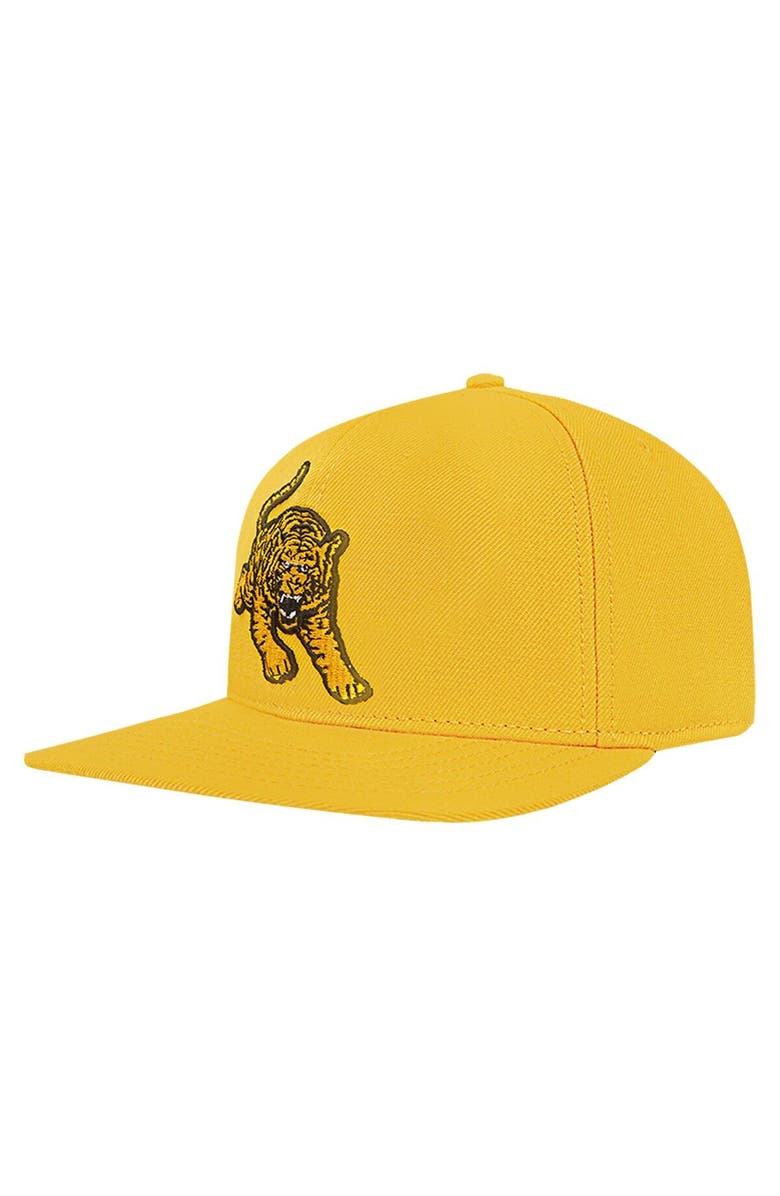 PRO STANDARD Men's Pro Standard Gold Tuskegee Golden Tigers Evergreen Mascot Snapback Hat, Alternate, color,