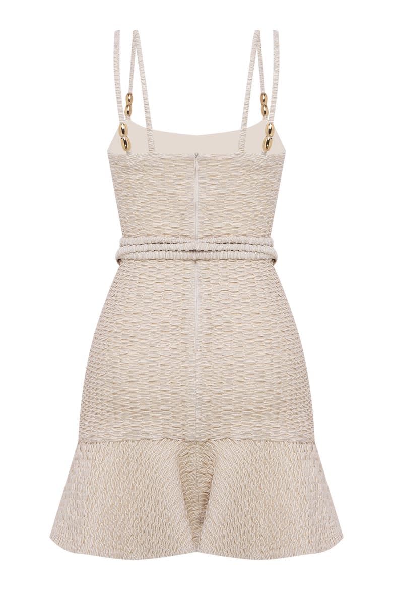 Golden Knit Mini Dress, Alternate, color, OFF WHITE