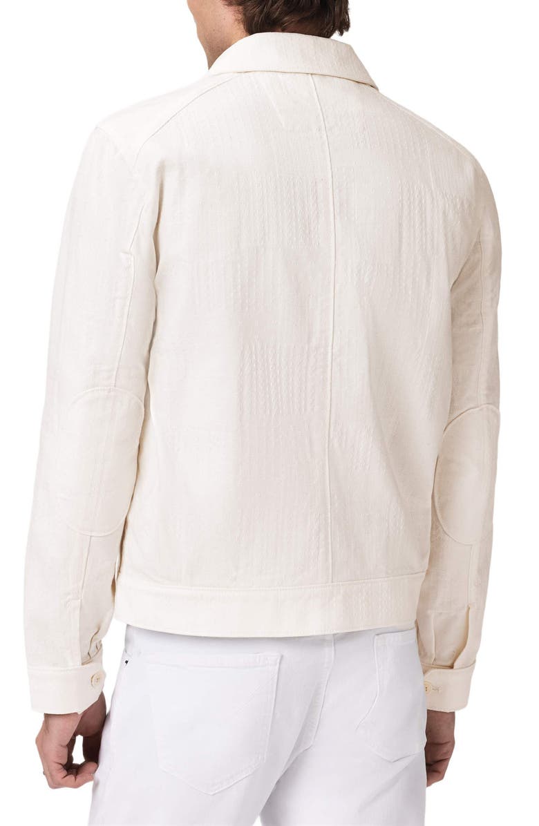 John Varvatos Briggs Textured Cotton Trucker Jacket, Alternate, color, Ivory
